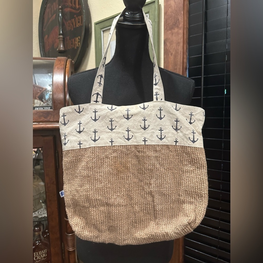 Dei Jute and Canvas Hobo Shoulder Bag - Picture 2 of 6